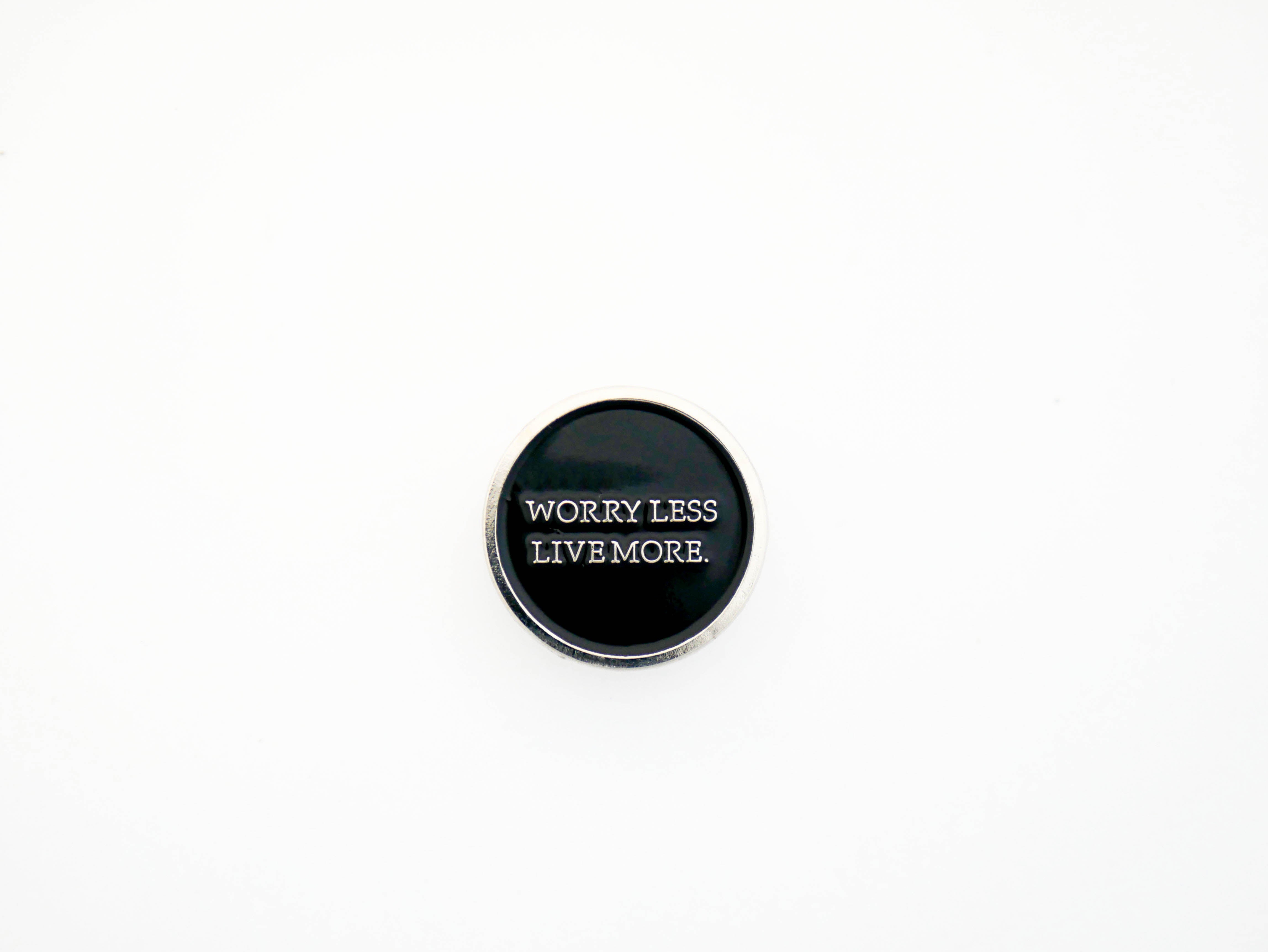 Worry Less Live More - Enamel Pin Badge - Marc Ocean 