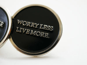 Worry Less Live More - Enamel Pin Badge - Marc Ocean 