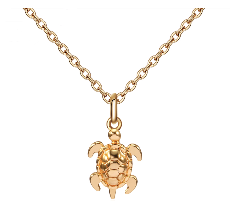 Small turtle necklace deals